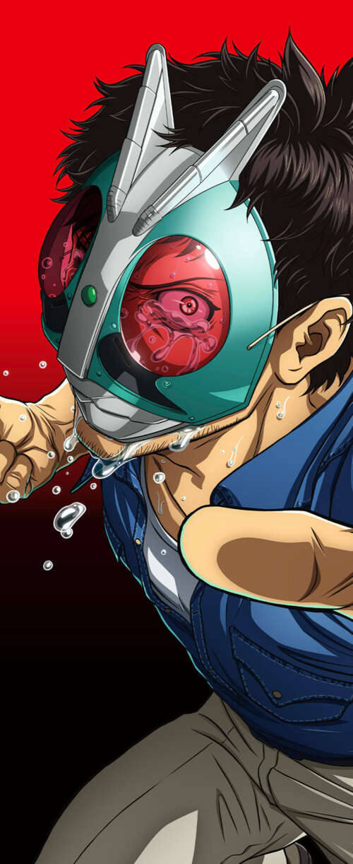 Anime poster featuring Tanzaburo Tojima from the series Tojima Wants to Be a Kamen... Samsung Galaxy Z Flip7 FE wallpaper