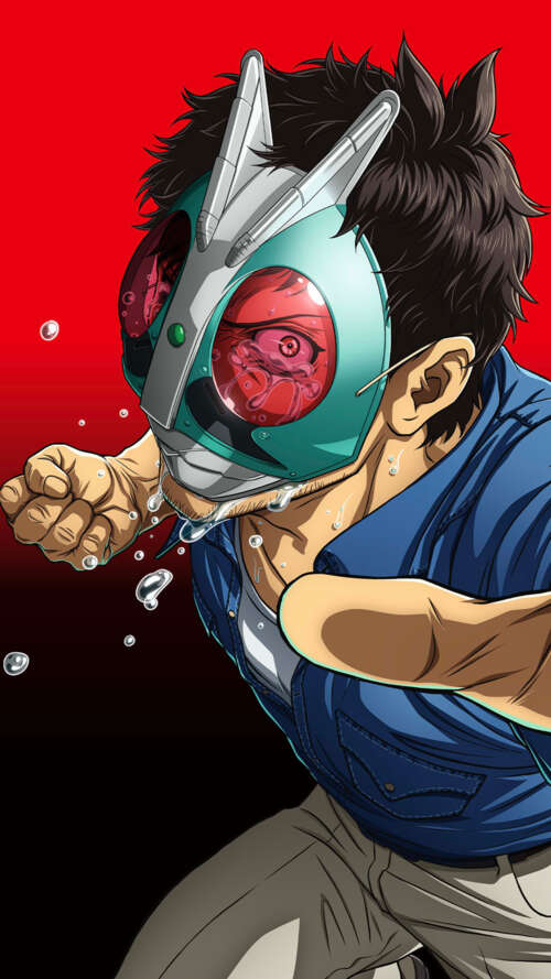 Anime poster featuring Tanzaburo Tojima from the series Tojima Wants to Be a Kamen... Apple iPhone SE 2022 free background
