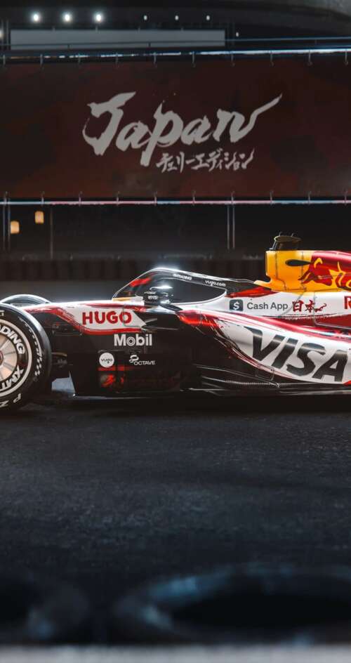 The VCARB 03 Formula One car racing through the tracks of the Suzuka circuit during... Sharp Aquos C10 download free phone wallpaper