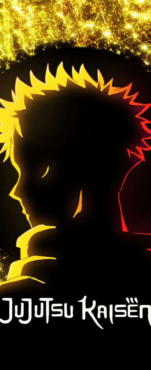 Cinematic portrait of Yuji Itadori from Jujutsu Kaisen featuring golden yellow lighting... Samsung Galaxy Z Flip7 FE hd background