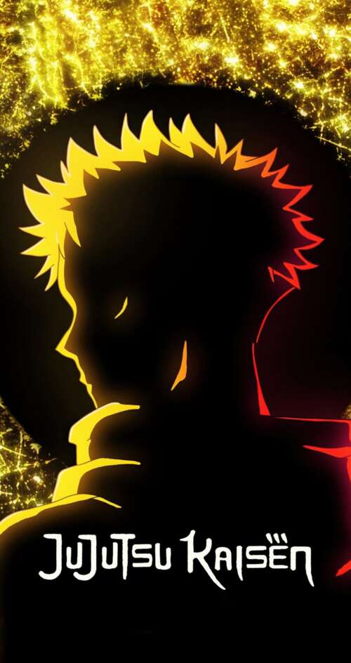 Cinematic portrait of Yuji Itadori from Jujutsu Kaisen featuring golden yellow lighting... Sharp Aquos C10 wallpaper images