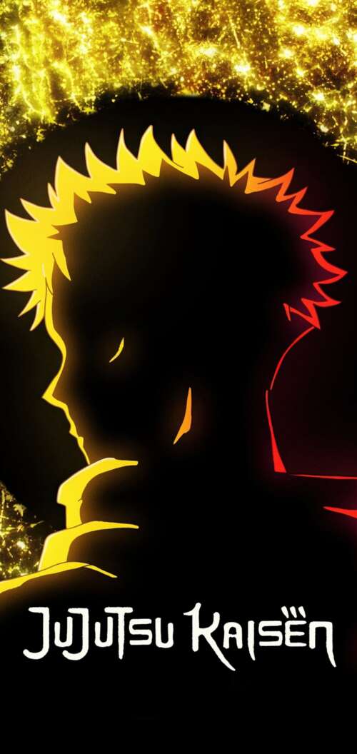 Cinematic portrait of Yuji Itadori from Jujutsu Kaisen featuring golden yellow lighting... Oppo A6k 4G wallpaper photo gallery download