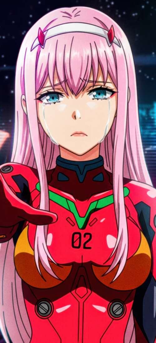 A detailed close-up of Zero Two from Darling in the Franxx featuring her signature... Honor X70 free hd wallpapers