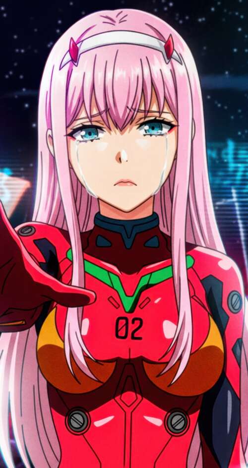A detailed close-up of Zero Two from Darling in the Franxx featuring her signature... Sharp Aquos C10 free hd wallpapers