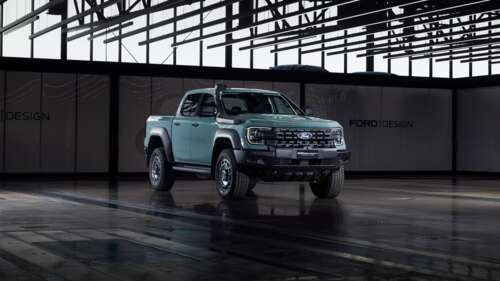 A highly detailed, high-resolution close-up of a 2025 Ford Ranger pickup truck. wallpaper