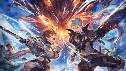 High-resolution 5K cinematic artwork from the game Granblue Fantasy: Relink, featuring... wallpaper