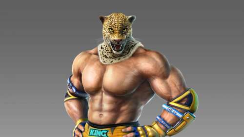 King from the Tekken series wearing his signature jaguar mask and wrestling gear... wallpaper