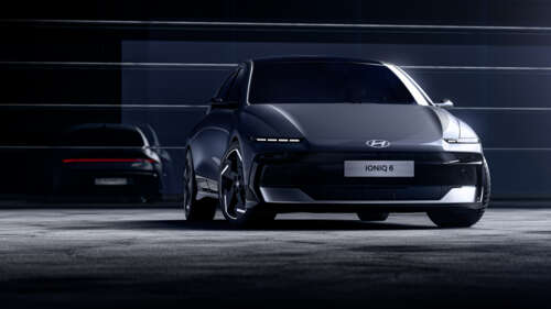 A high-resolution view of the 2025 Hyundai IONIQ 6 electric vehicle, highlighting... wallpaper