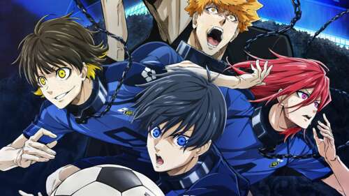 A high-quality anime poster featuring Blue Lock characters Yoichi Isagi, Meguru Bachira,... free hd wallpapers