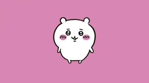 A cute pastel pink illustration of Chiikawa from Nanka Chiisakute Kawaii Yatsu. wallpaper