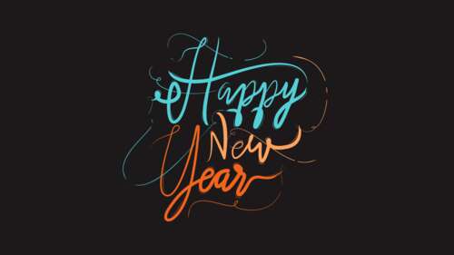 Happy New Year text displayed prominently on a dark, high-resolution background. wallpaper