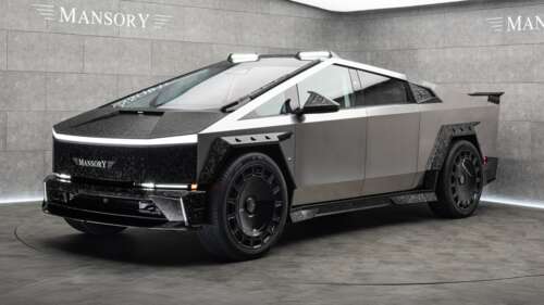 A highly detailed, high-definition view of the 2025 Tesla Cybertruck featuring its... wallpaper