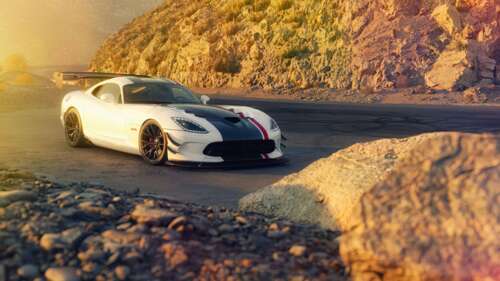 A high-resolution, detailed view of a powerful Dodge Viper sports car. wallpaper