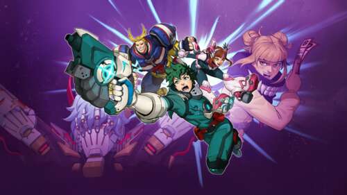 A high-resolution crossover illustration of Jett from Valorant in the My Hero Academia... wallpaper