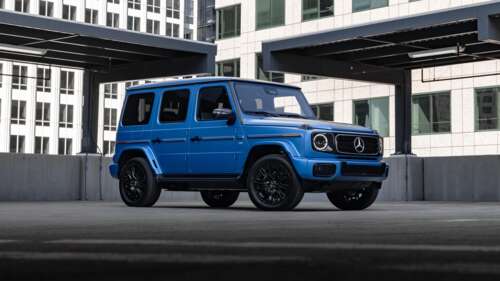 A high-resolution view of the 2025 Mercedes-Benz G 580 electric SUV, highlighting... wallpaper