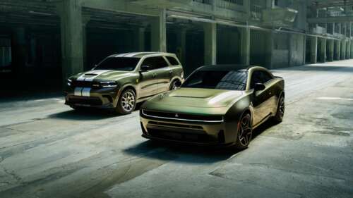 A high-resolution 5K composition featuring a Dodge Charger Daytona and a Dodge Durango. wallpaper
