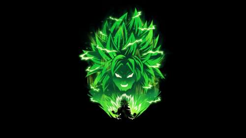 Broly from Dragon Ball Z against a black background wallpaper