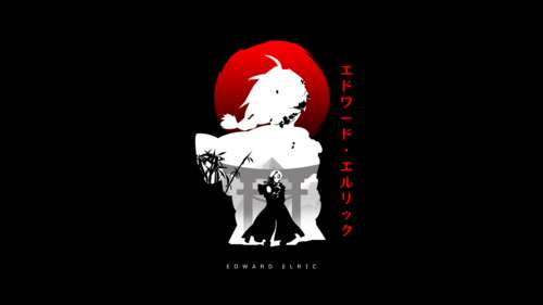 A high-contrast, dramatic portrait of Edward Elric from Fullmetal Alchemist against... wallpaper