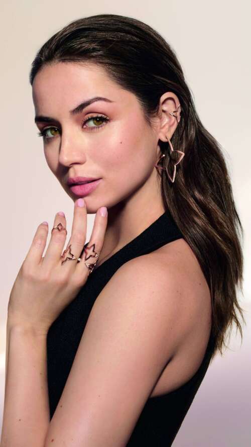 A sophisticated and elegant close-up portrait of actress Ana de Armas. free background images