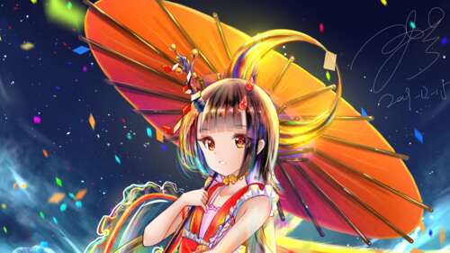Close-up portrait of a beautiful anime girl with flowing hair and expressive eyes... free wallpaper