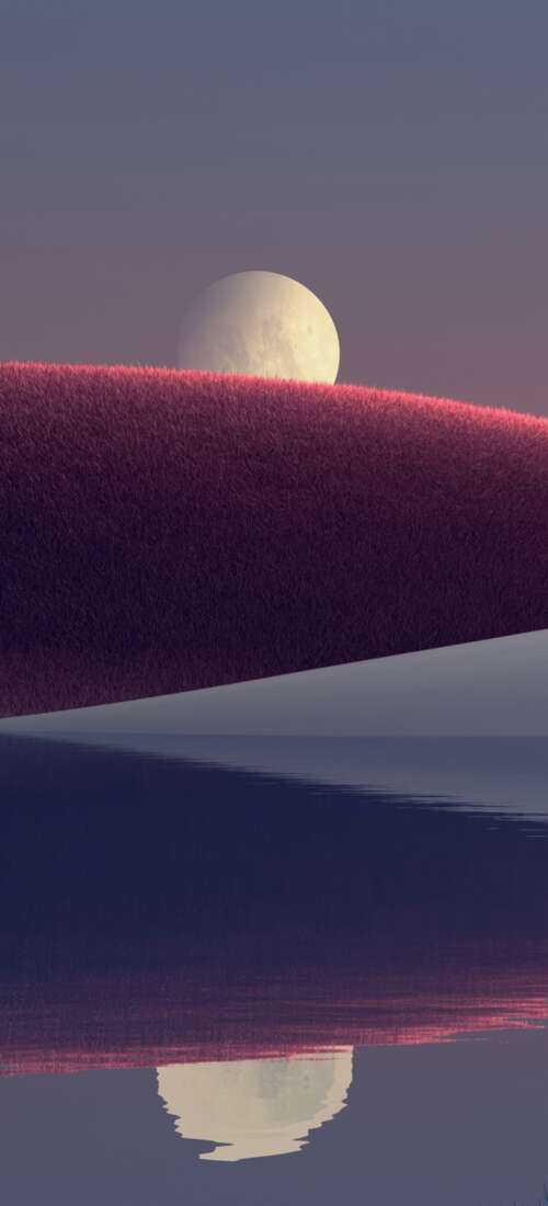 A surreal digital painting of rolling hills at twilight with a large moon rising... wallpaper photo gallery download