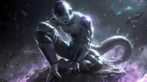 A cinematic and detailed portrait of Frieza from Dragon Ball wallpaper