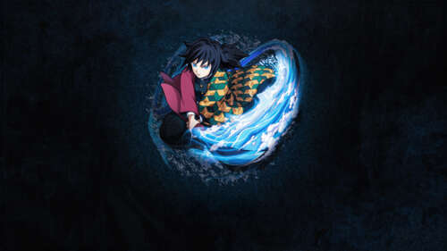 Giyu Tomioka from Demon Slayer: Kimetsu no Yaiba wearing his signature haori with... wallpaper