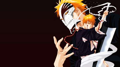 Ichigo Kurosaki from Bleach wearing his signature white Hollow Mask wallpaper