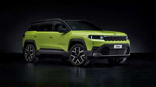 A high-resolution, cinematic studio shot of the Jeep Compass e First Edition electric... free wallpaper