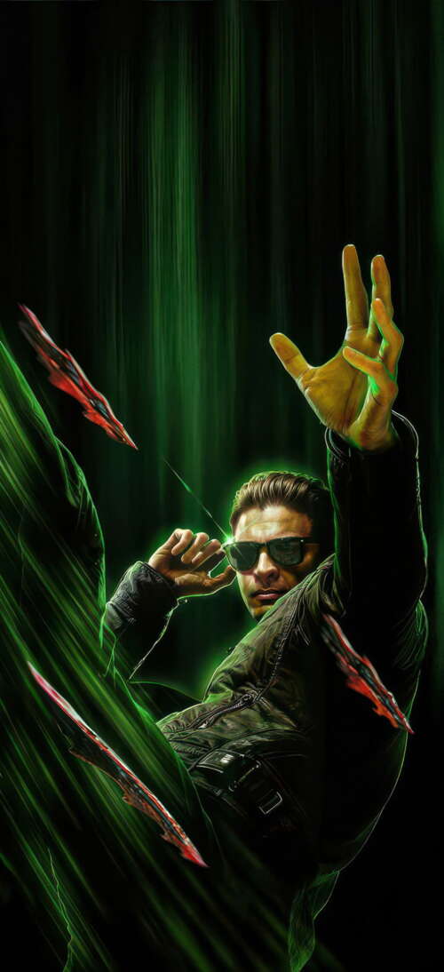 Cinematic portrait of Johnny Cage, portrayed by Karl Urban, from the Mortal Kombat... hand phone wallpaper