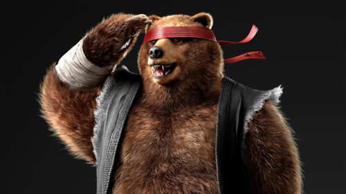 Kuma, the formidable bear character from the video game Tekken 8. wallpaper