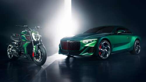 A high-resolution shot of a luxury Bentley Mulliner Batur automobile alongside a... free wallpaper