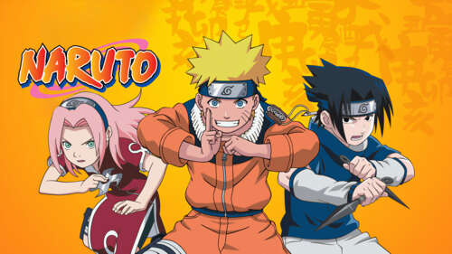 Anime poster featuring Naruto Uzumaki, Sasuke Uchiha, and Sakura Haruno from the... wallpaper
