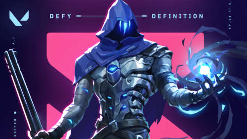 Omen from Valorant appearing as a shadowy, hooded figure with glowing eyes amidst... wallpaper