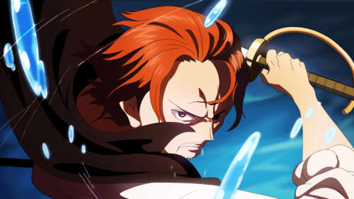 A high-quality, stylized depiction of the character Shanks from One Piece. wallpaper