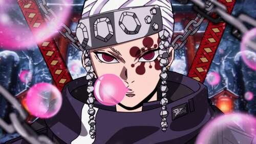 A high-resolution 5K portrait of Tanjiro Kamado from the anime series Demon Slayer:... wallpaper