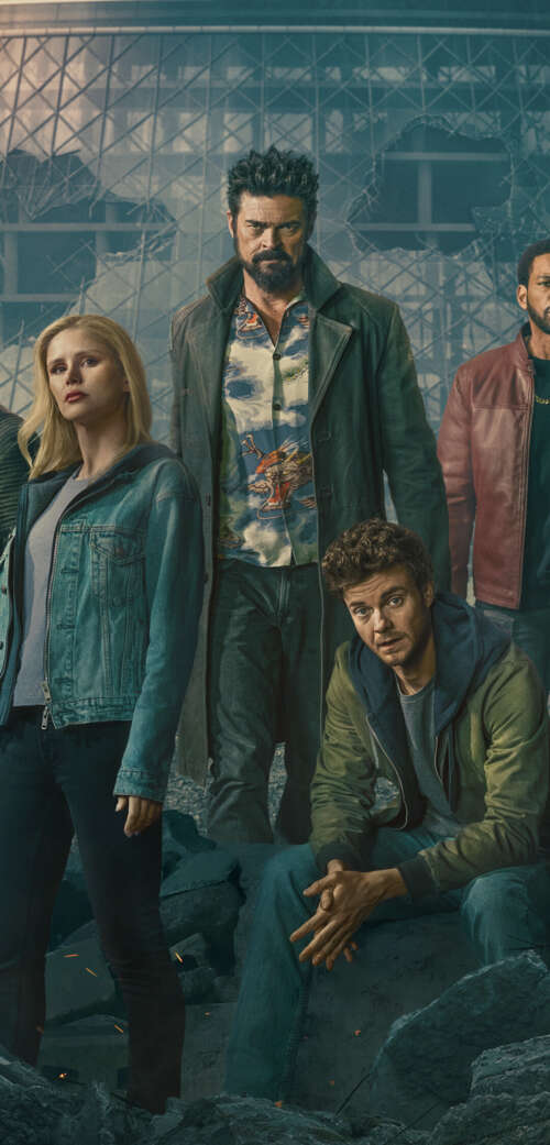 Gritty promotional artwork for The Boys Season 5, Amazon Original Series wallpaper