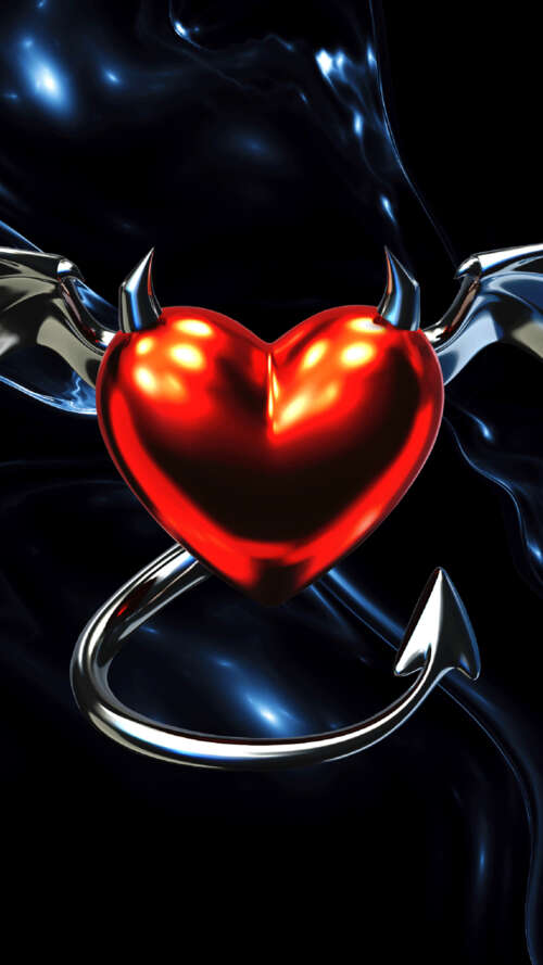 Gothic Metallic Red Heart
