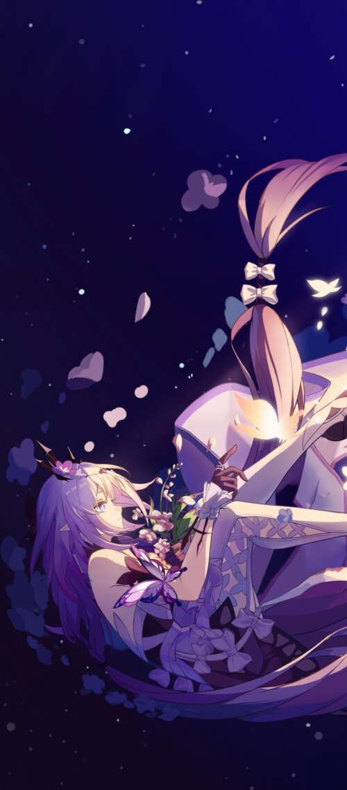 High-resolution anime girl illustration of Castorice, inspired by the Honkai: Star... wallpapers for android