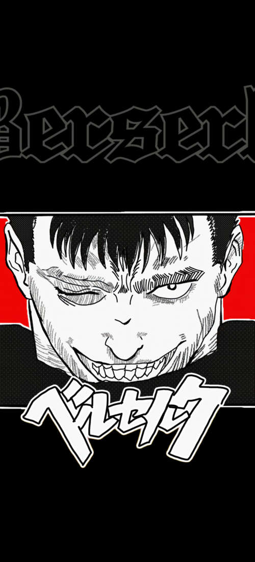 A minimalist, high-contrast portrait of Guts from the Berserk manga series against... high definition wallpaper