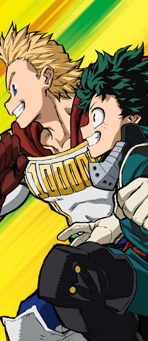 A detailed depiction of Izuku Midoriya, also known as Deku, from My Hero Academia. wallpaper