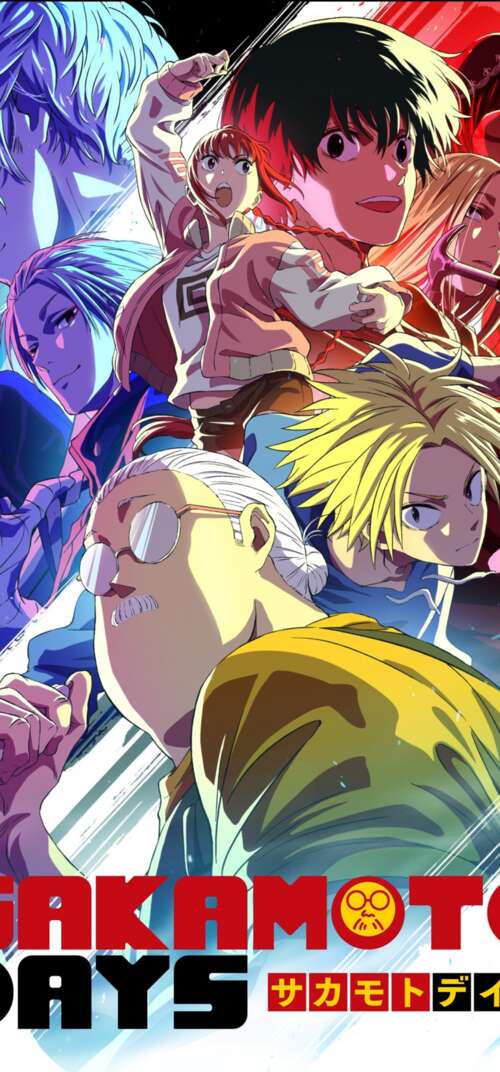 Key art of Taro Sakamoto, Shin Asakura, and Yoichi Nagumo from the Sakamoto Days... wallpaper