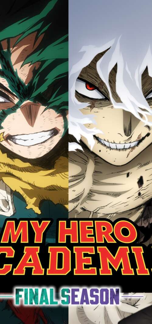A high-detail cinematic battle scene featuring Izuku Midoriya and Tomura Shigaraki... wallpaper