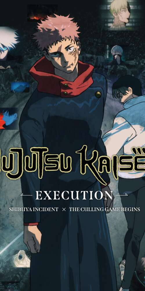 A cinematic anime scene featuring Yuji Itadori and Yuta Okkotsu from Jujutsu Kaisen. wallpaper