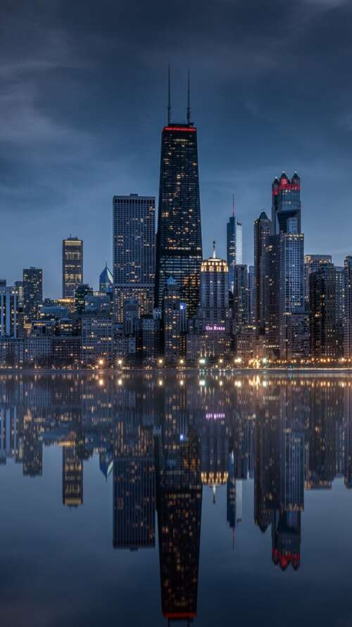 Chicago Night Skyline