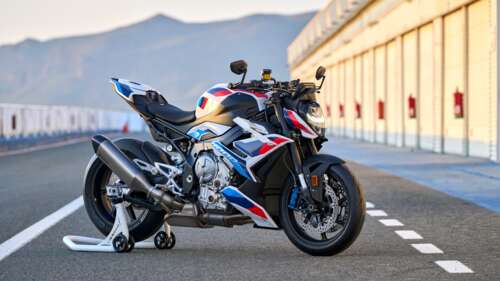 A high-resolution, detailed view of the 2023 BMW M 1000 R premium sportbike. free wallpaper