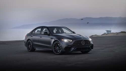 A detailed, high-definition view of the 2024 Mercedes-AMG C 63 S E Performance luxury... wallpaper