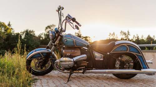 A highly detailed custom 2022 BMW R 18 motorcycle featuring a themed design inspired... free wallpaper