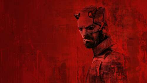 A dramatic portrait of Matt Murdock from Marvel Comics' Daredevil: Born Again featuring... wallpaper