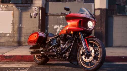 Close-up high-detail shot of the 2022 Harley-Davidson Low Rider El Diablo Limited... wallpaper